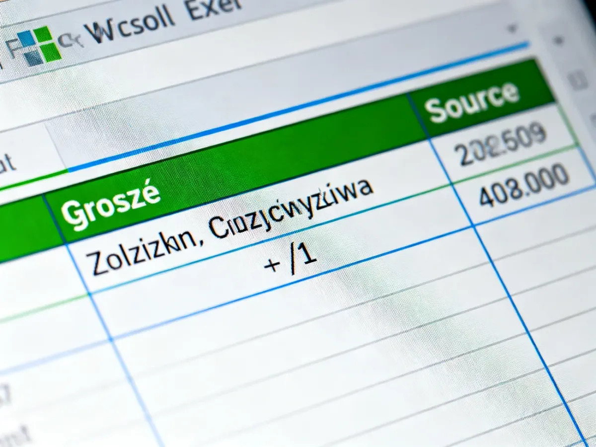 Wynik funkcji VBA zapisującej kwotę w złotych i groszach słownie